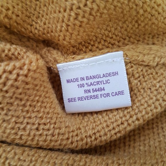 Red Paint Mustard Yellow Knit Sweater Dress Top, S - Picture 8 of 9